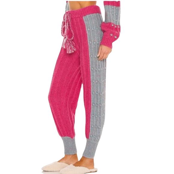 Loveshackfancy Landana Pink Knit Jogger Lounge Sleep Yoga Pants Size XS NWT - Picture 4 of 12